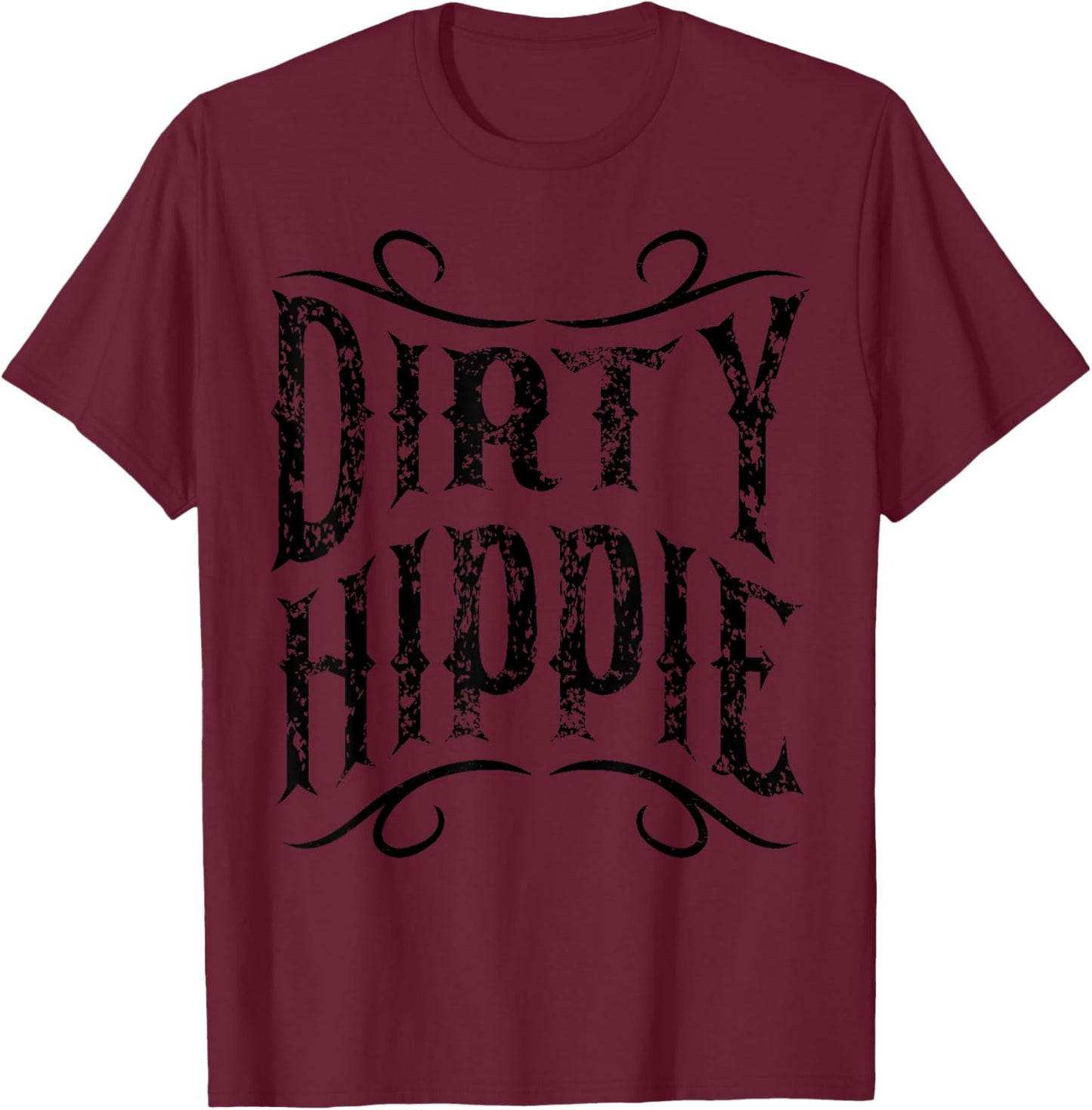Vintage Dirty Hippie Peace Lover Gift Retro 60s 70s Costume T-Shirt - T-Shirt | Maroon