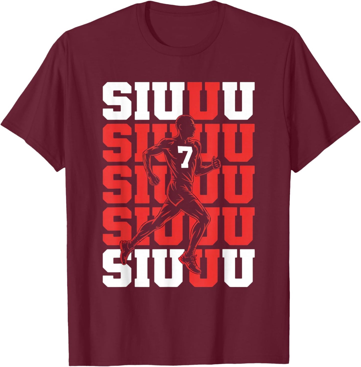 Siuuuu Funny Soccer Player Fan Kid's Boy Boys Soccer Lovers T-Shirt - T-Shirt | Maroon