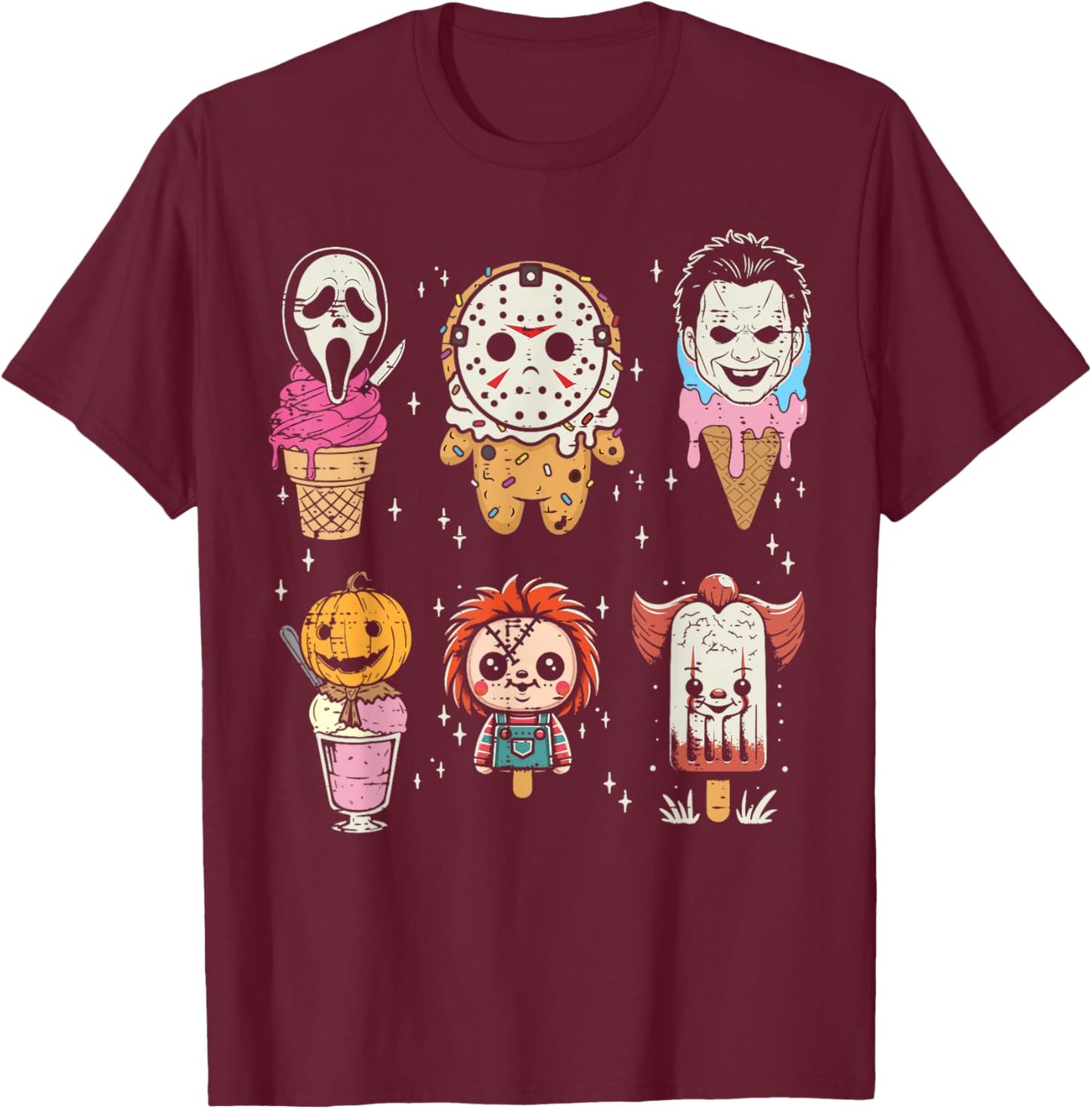 Halloween Desserts Ice Cream Cute Costume Kids Men Women T-Shirt - T-Shirt | Maroon