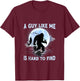 Cool Fisherman Bigfoot Fishing Funny Sasquatch Night Fishing T-Shirt - T-Shirt | Maroon