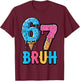 6 7 Bruh Meme Ice Cream Drip 67 Gen Alpha Kids Boys Youth T-Shirt - T-Shirt | Maroon