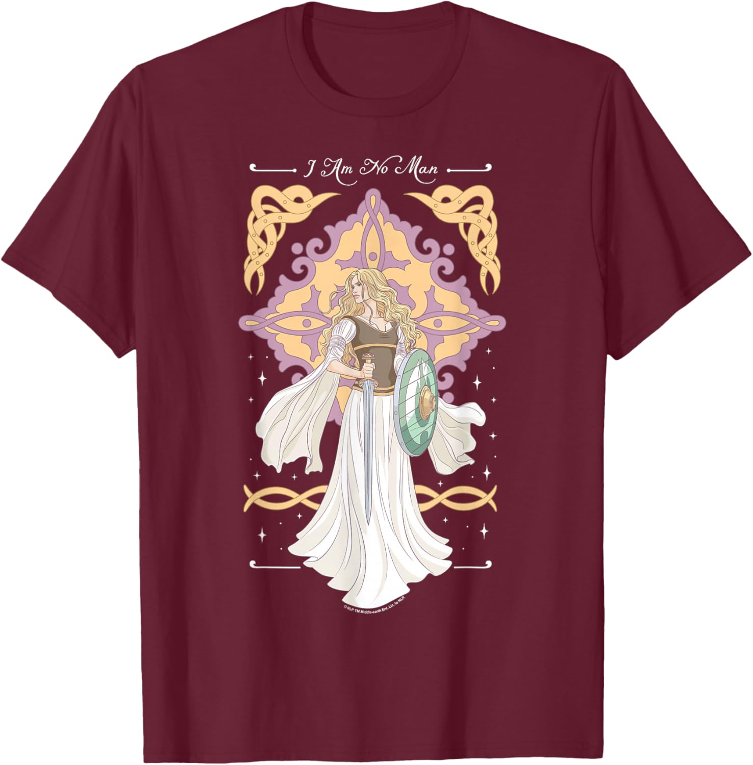 The Lord of the Rings Éowyn I Am No Man Quote Celestial Art T-Shirt - T-Shirt | Maroon