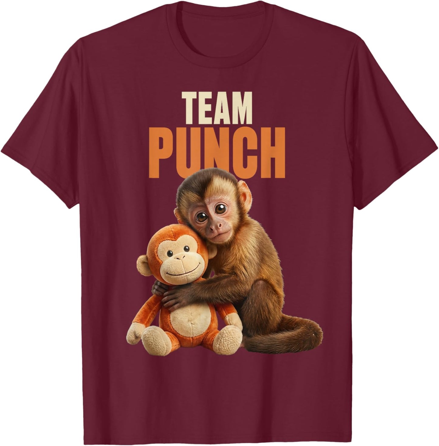 Baby Monkey Punch Team Punch T-Shirt - T-Shirt | Maroon