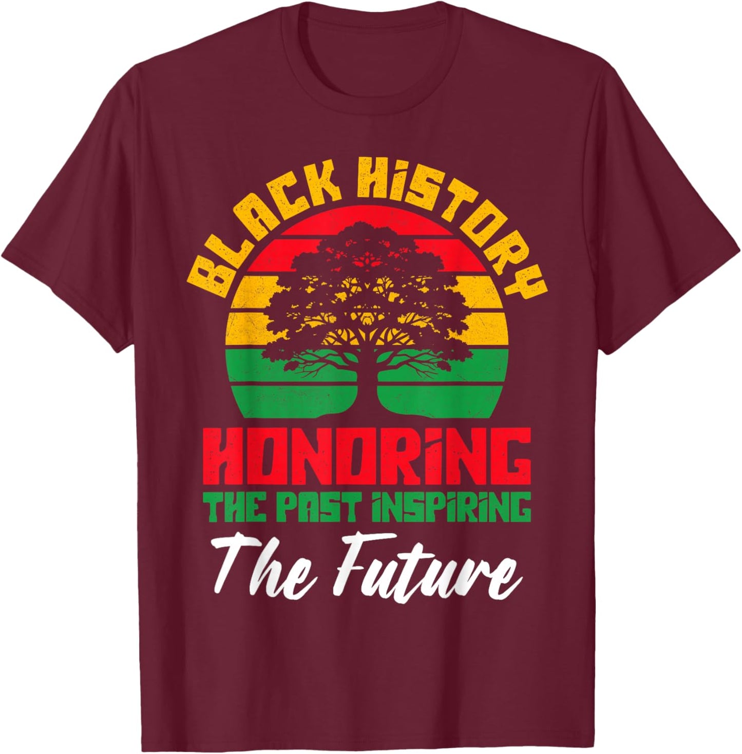 Honoring Past Inspiring Future Black History Month Men Kid T-Shirt - T-Shirt | Maroon