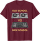 Old School Vs New School Dj Turntable Vs Controller Music Dj T-Shirt - T-Shirt | Maroon