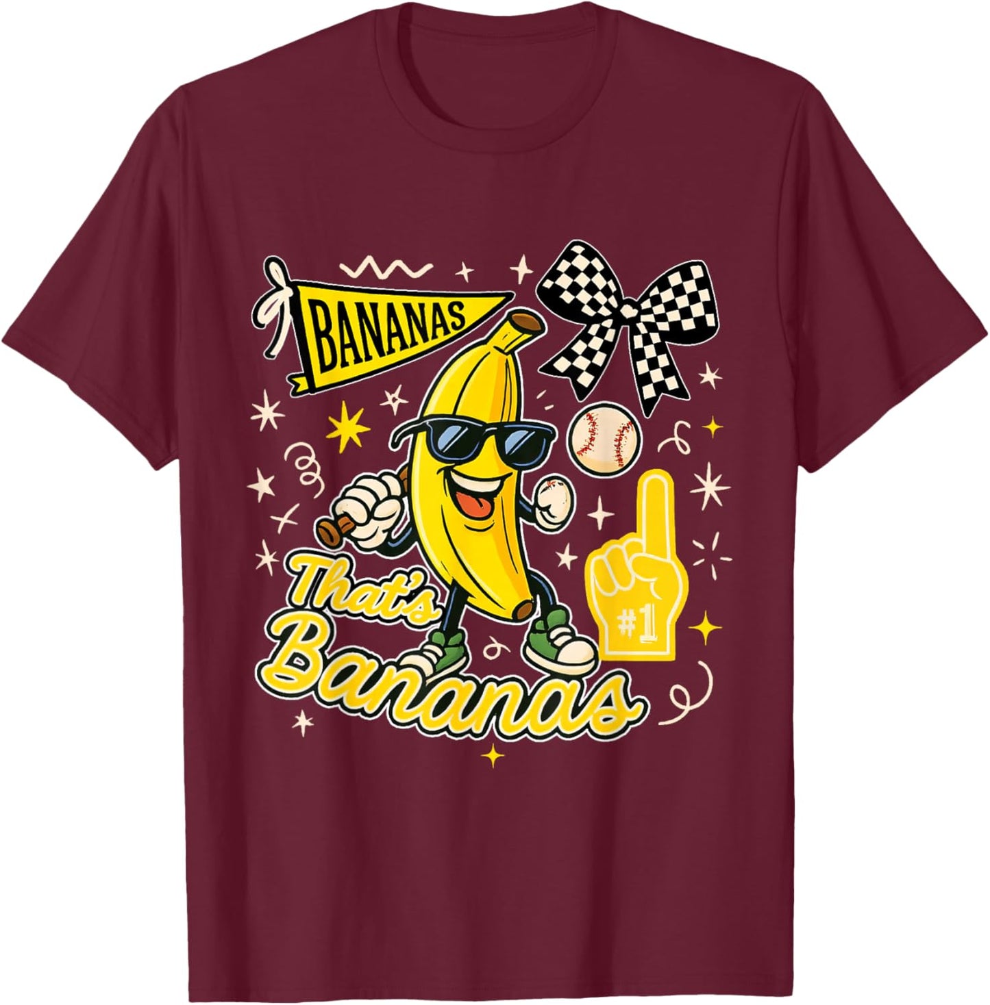 That's Bananas Funny Fruit Humor Retro Summer Men Women Kids T-Shirt - T-Shirt | Maroon