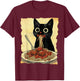 Cat Spaghetti and Meatballs Japanese Kawaii Anime T-Shirt - T-Shirt | Maroon