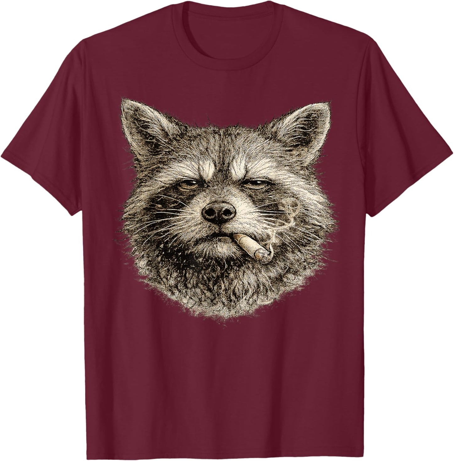 Vintage Raccoon Street Y2K Style Meme Funny Gifts Men Women T-Shirt - T-Shirt | Maroon
