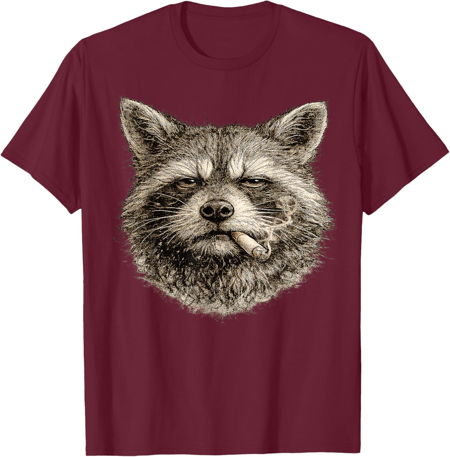 Vintage Raccoon Street Y2K Style Meme Funny Gifts Men Women T-Shirt - T-Shirt | Maroon