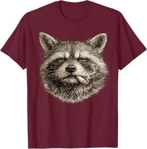 Vintage Raccoon Street Y2K Style Meme Funny Gifts Men Women T-Shirt - T-Shirt | Maroon