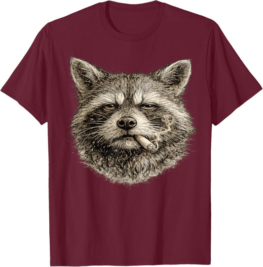 Vintage Raccoon Street Y2K Style Meme Funny Gifts Men Women T-Shirt - T-Shirt | Maroon