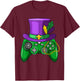 Mardi Gras Gamer Controller Jester Hat Gaming Party T-Shirt - T-Shirt | Maroon