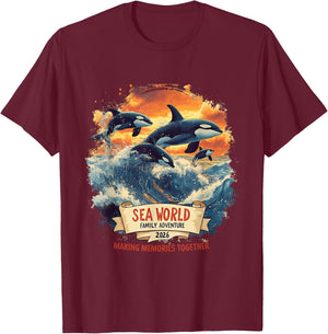 Family Vacation Marine Life Adventure Crew 2026 Dolphin Trip T-Shirt - T-Shirt | Maroon