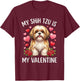 Shih tzu Dog is My Valentine Lover Hearts Valentines Day T-Shirt - T-Shirt | Maroon