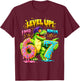 7th Birthday I was Six Now I'm Seven Dinosaur Funny 67 Meme T-Shirt - T-Shirt | Maroon