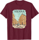Vienna Austria Vintage Street Scene Travel Souvenir for Kids T-Shirt - T-Shirt | Maroon