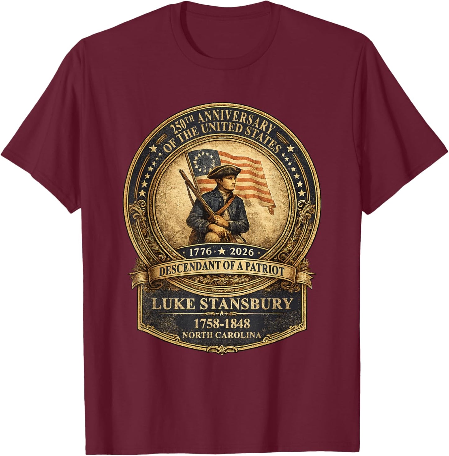 Celebrate 250 Years of America Semiquincentennial 1776-2026 T-Shirt - T-Shirt | Maroon
