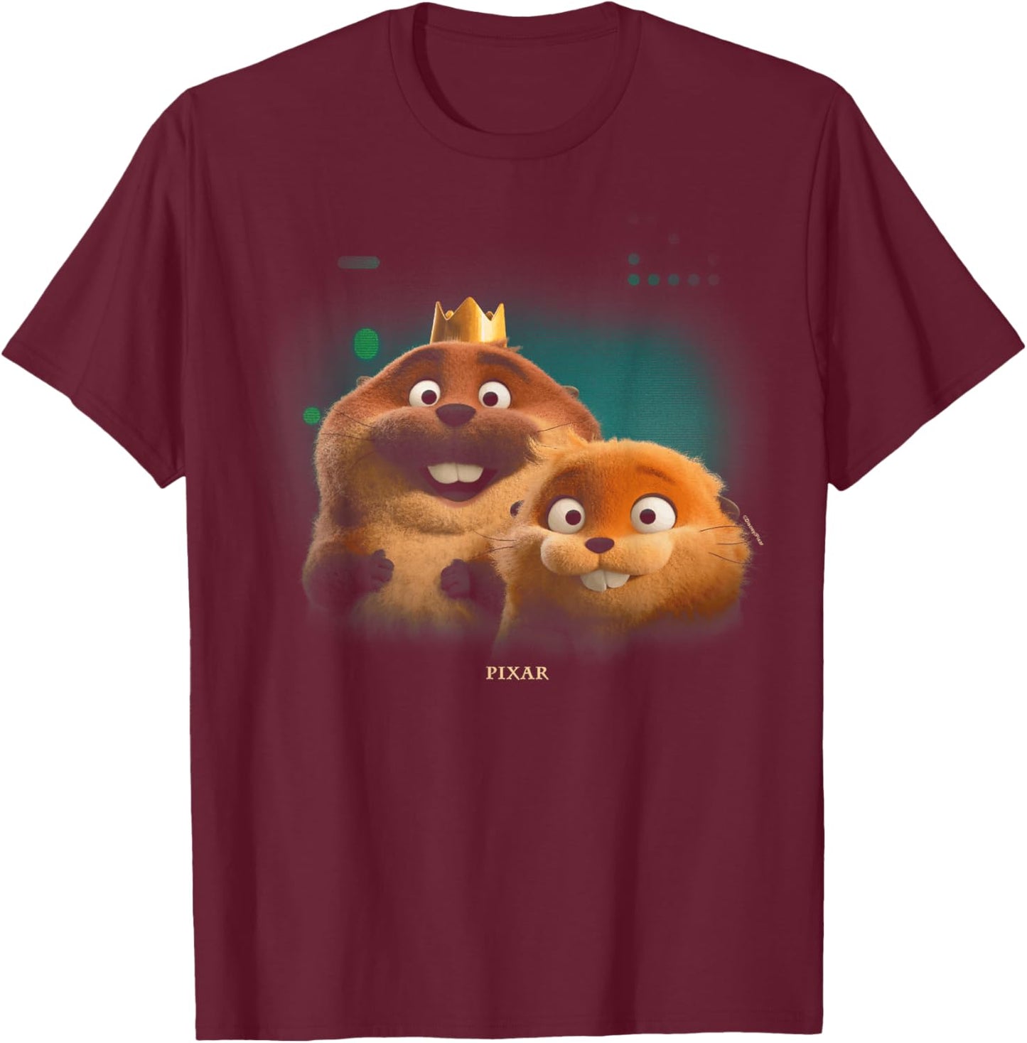 Disney Pixar Hoppers Mabel and King George Glowing Duo T-Shirt - T-Shirt | Maroon