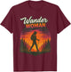 Wander Woman Retro Sunset Hiking Empowerment Design T-Shirt - T-Shirt | Maroon