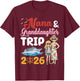 Nana and Granddaughter Trip 2026 Matching Family Cruise Ship T-Shirt - T-Shirt | Maroon