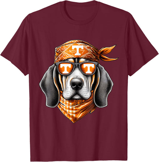 Tennessee Dog Sunglasses T Bluetick Coonhound Women Men Kids T-Shirt - T-Shirt | Maroon