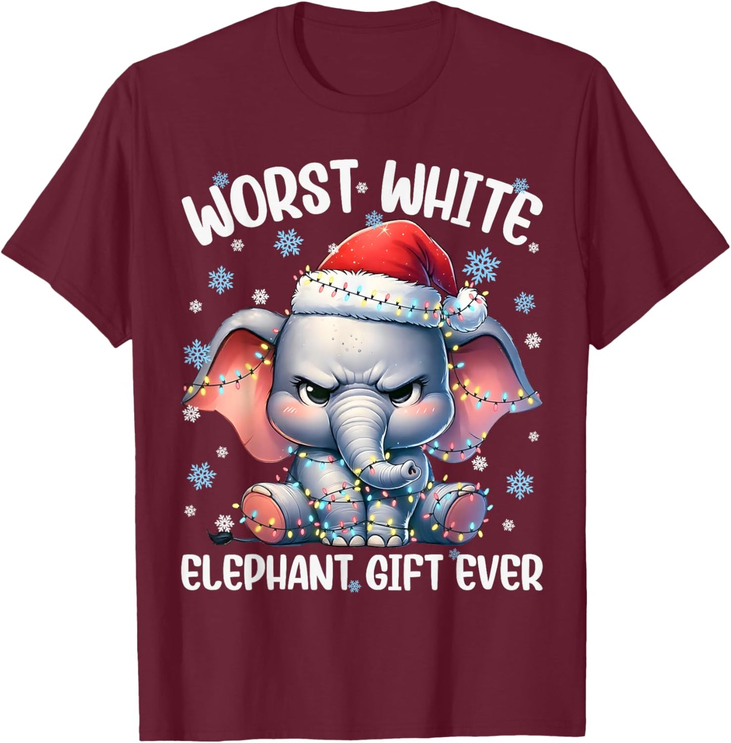 Worst White Elephant Ever Christmas Xmas Under 15 20 T-Shirt - T-Shirt | Maroon