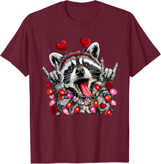 Vintage Boys Girls Valentine Trashed Panda Lover Heart XOXO T-Shirt - T-Shirt | Maroon
