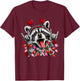 Vintage Boys Girls Valentine Trashed Panda Lover Heart XOXO T-Shirt - T-Shirt | Maroon