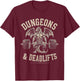 Dungeons and Deadlifts Gym Workout Fantasy T-Shirt - T-Shirt | Maroon