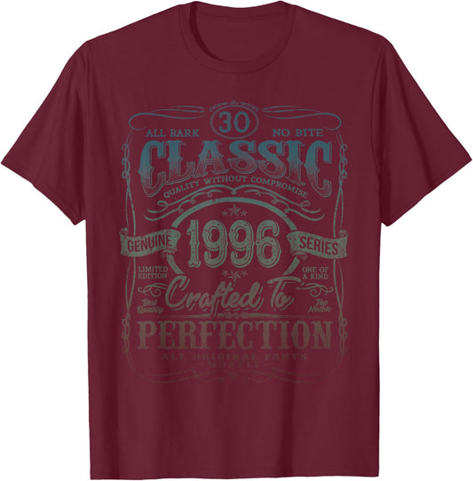 Vintage 1996 Limited Edition Shirt 30 Year Old 30th Birthday T-Shirt - T-Shirt | Maroon
