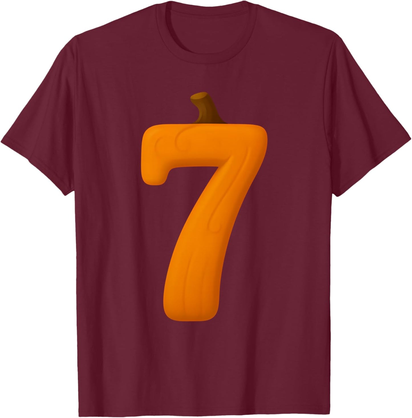 7 Number Six Seven Fall Pumpkin Halloween Funny Matching T-Shirt - T-Shirt | Maroon