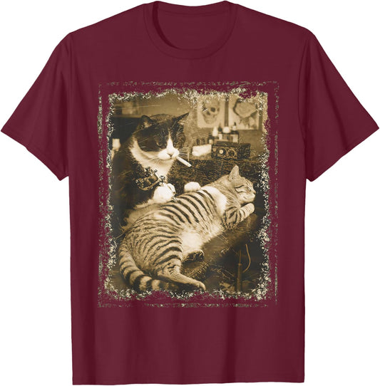 Cat Tattoo Meme T-Shirt - T-Shirt | Maroon