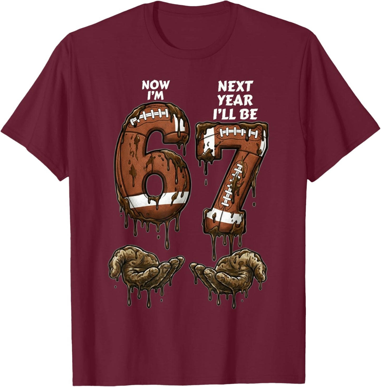 6th Birthday Boys Girls 6 7 Now I'm 6 Next Year I'll be 7 T-Shirt - T-Shirt | Maroon