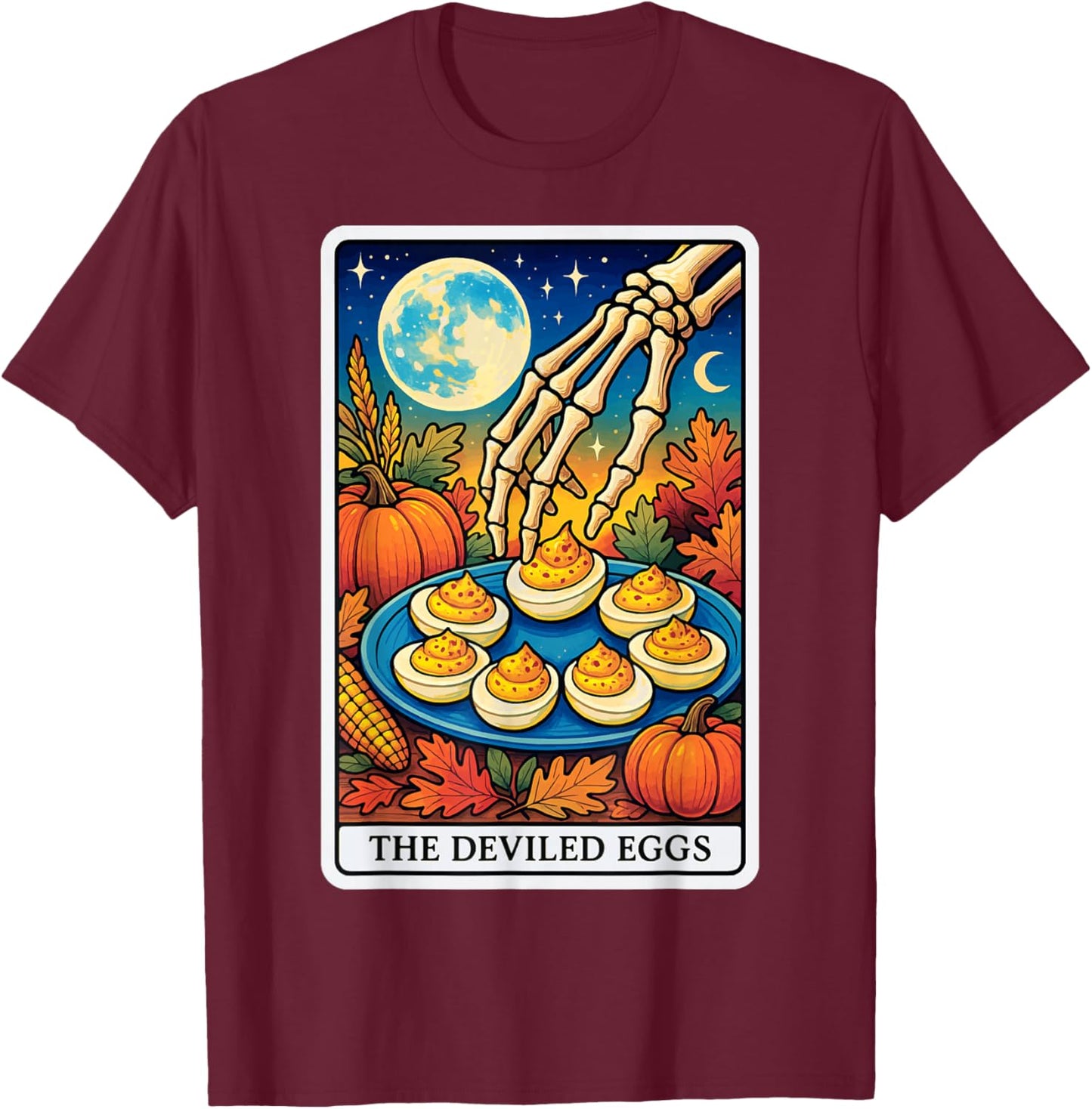 The Deviled Eggs Tarot Card T-Shirt - T-Shirt | Maroon