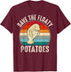 Funny Manatee Sea-Cow Pun Save The Floaty Potatoes T-Shirt - T-Shirt | Maroon