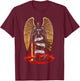 Archangel Michael Faith Design Make No Peace with Evil T-Shirt - T-Shirt | Maroon