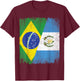 Half Brazil Guatemala Split Flag Brazilian Guatemalan Roots T-Shirt - T-Shirt | Maroon