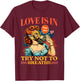 Funny Retro Gas Mask Valentine Love is in The Air T-Shirt - T-Shirt | Maroon