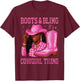 Boots & Bling It's A Cowgirl Thing Western Black Cowgirls T-Shirt - T-Shirt | Maroon