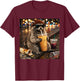 Raccoon Drinking Iced Coffee Funny Animal Meme Men Women T-Shirt - T-Shirt | Maroon