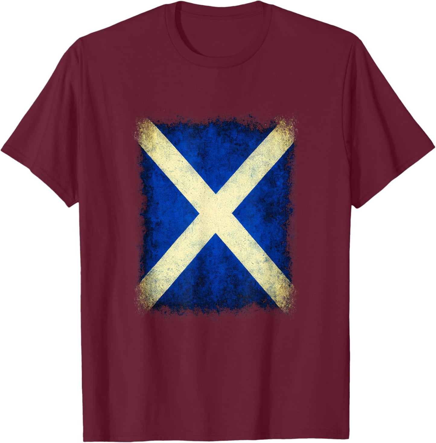 Saint Andrews Cross - Scottish Flag Art T-Shirt - T-Shirt | Maroon