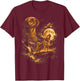 Puggles Howling Moon Dog Fantasy Forrest Wilderness T-Shirt - T-Shirt | Maroon