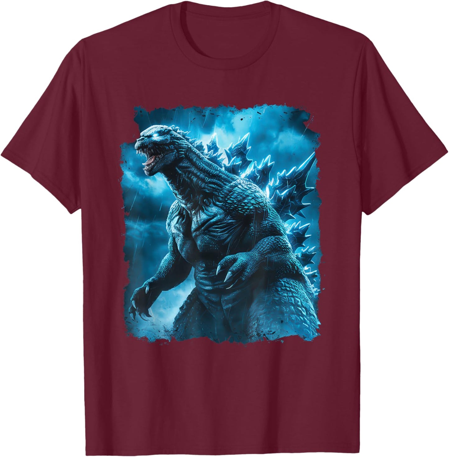 Japanese Kaiju Monster Art Men Boys Kids Youth Teens T-Shirt - T-Shirt | Maroon