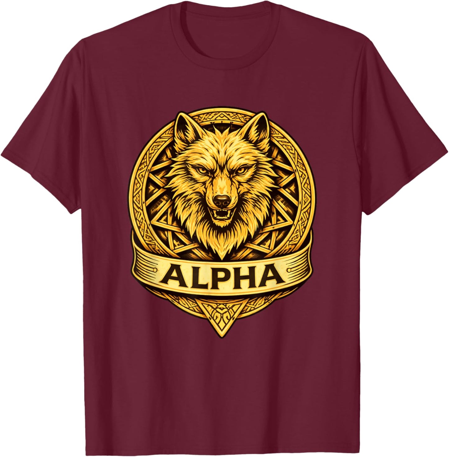 Fenrir Wolf Norse Mythologys Viking Warrior Wolf Knot Nordic T-Shirt - T-Shirt | Maroon