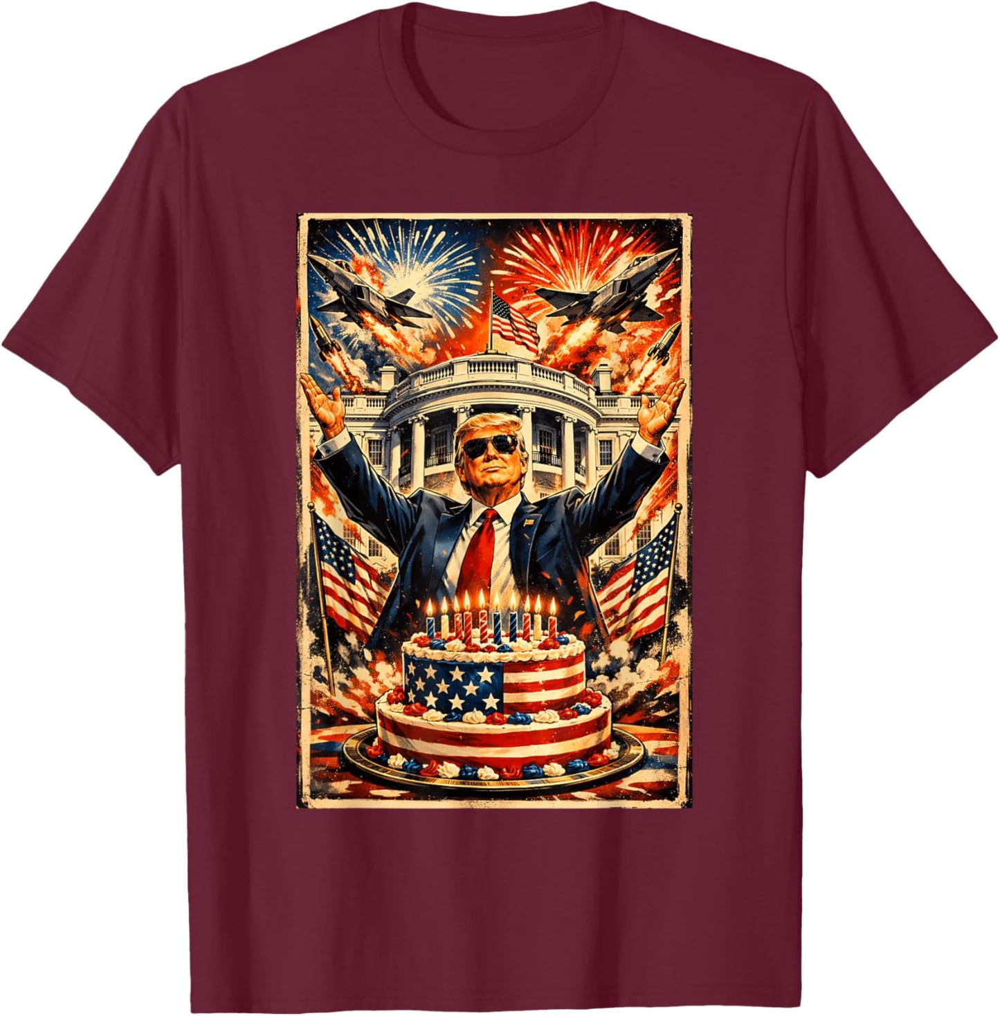 250th Anniversary USA 1776–2026 Independence Day Patriotic T-Shirt - T-Shirt | Maroon