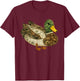 Mallard Duck Camouflage Patchwork Style Hunting Season T-Shirt - T-Shirt | Maroon