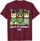 Happy St Patrick’s Cats Cute Cat St Patrick’s Day T-Shirt - T-Shirt | Maroon