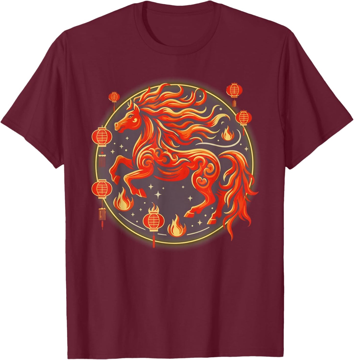 Chinese New Year 2026 Year of The Horse T-Shirt - T-Shirt | Maroon