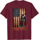 Deus Vult Knight Templar American Flag Crusader T-Shirt - T-Shirt | Maroon