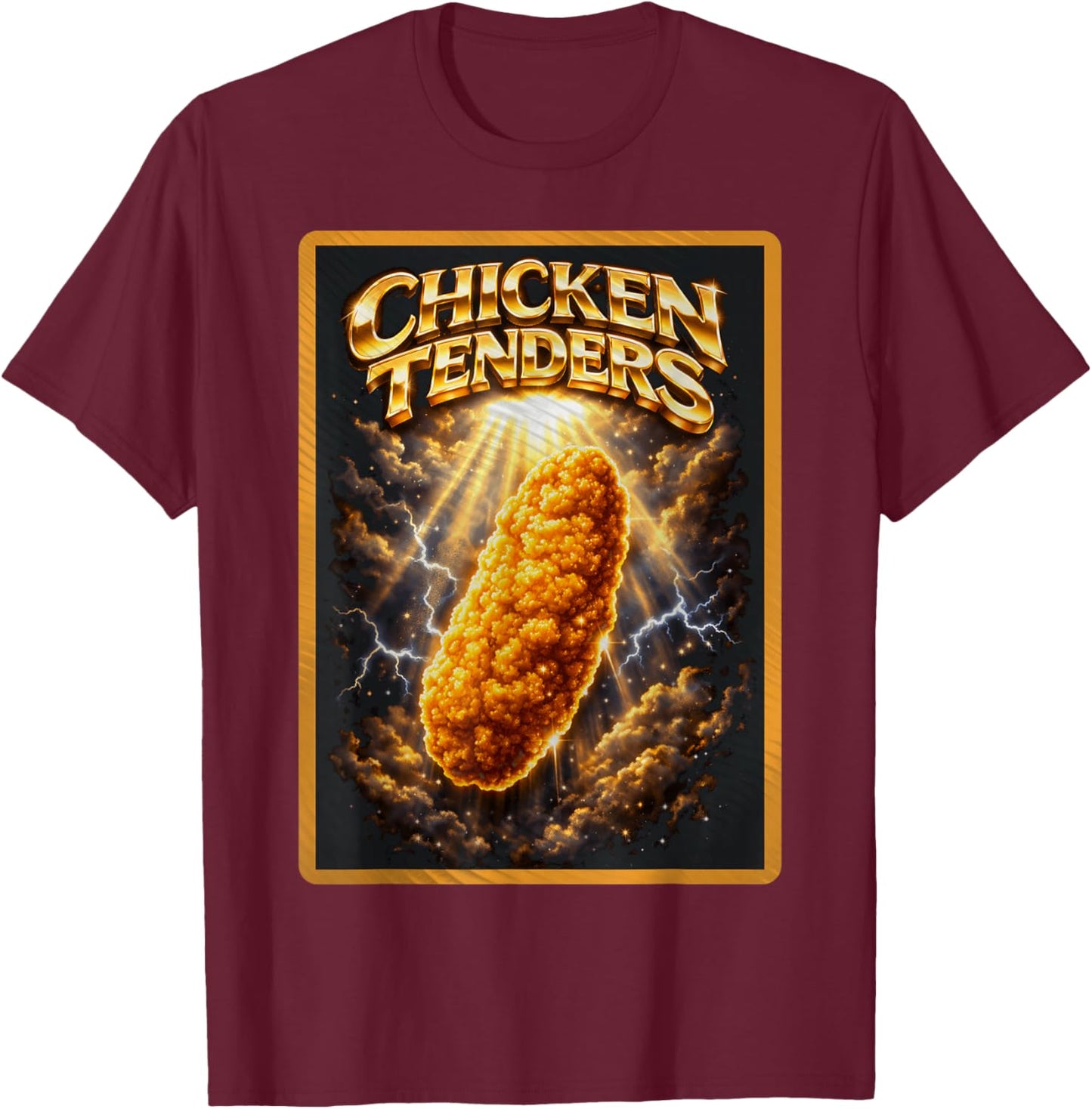 Funny Chicken Tenders Retro Graphic Vintage Gen Z Meme Humor T-Shirt - T-Shirt | Maroon